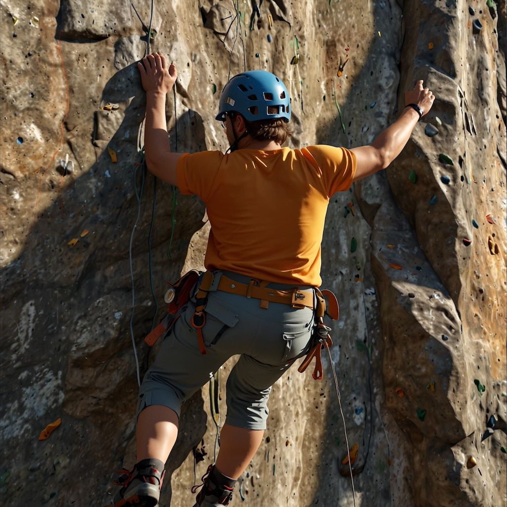 People enjoying speed climbing with focus and urgency,
