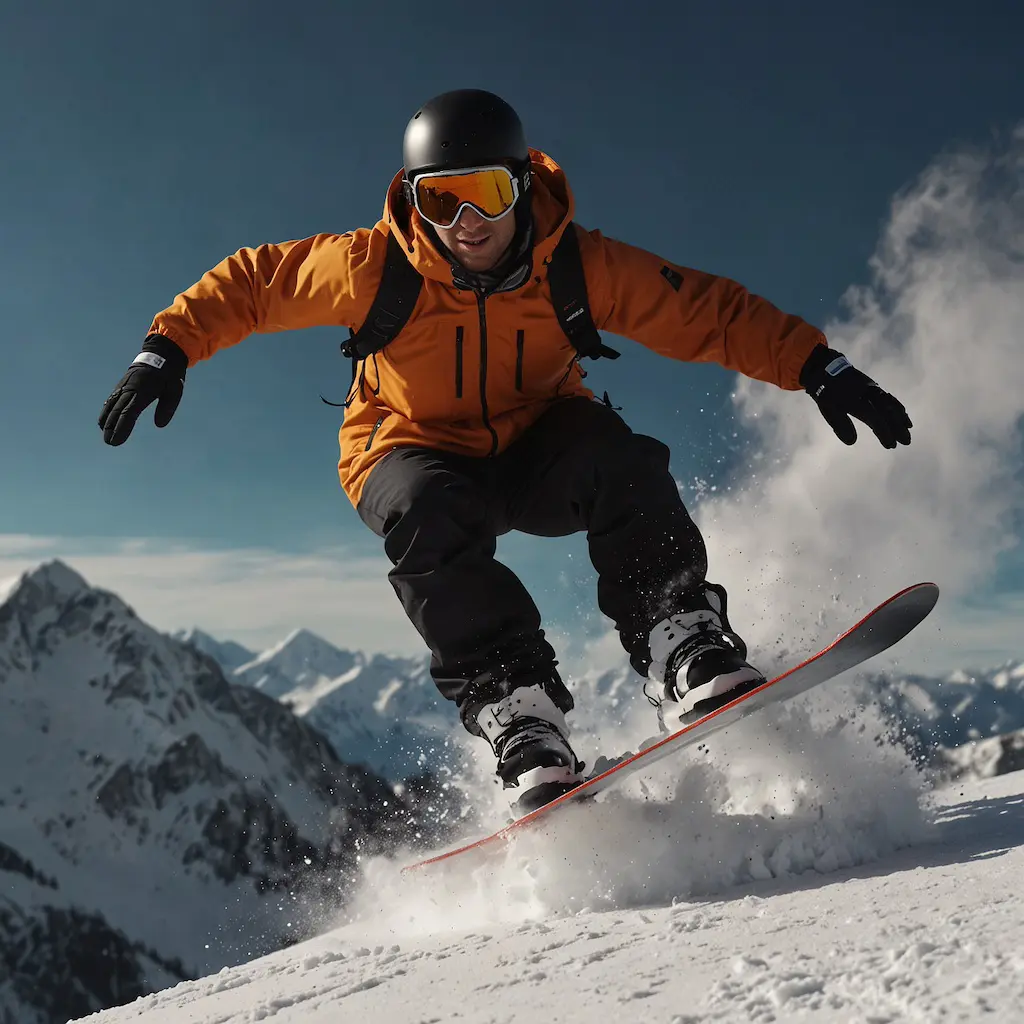 Advanced snowboarders in a course, focused and excited