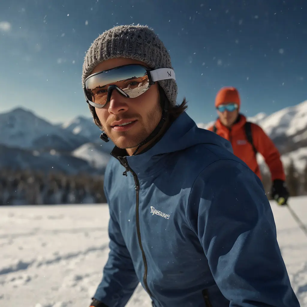 Private cross-country skiing lesson with a guide, learning with concentration