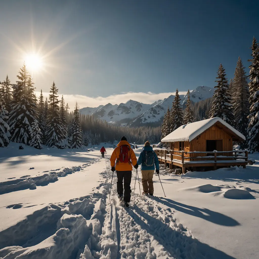 Snowshoeing camp with camaraderie and excitement