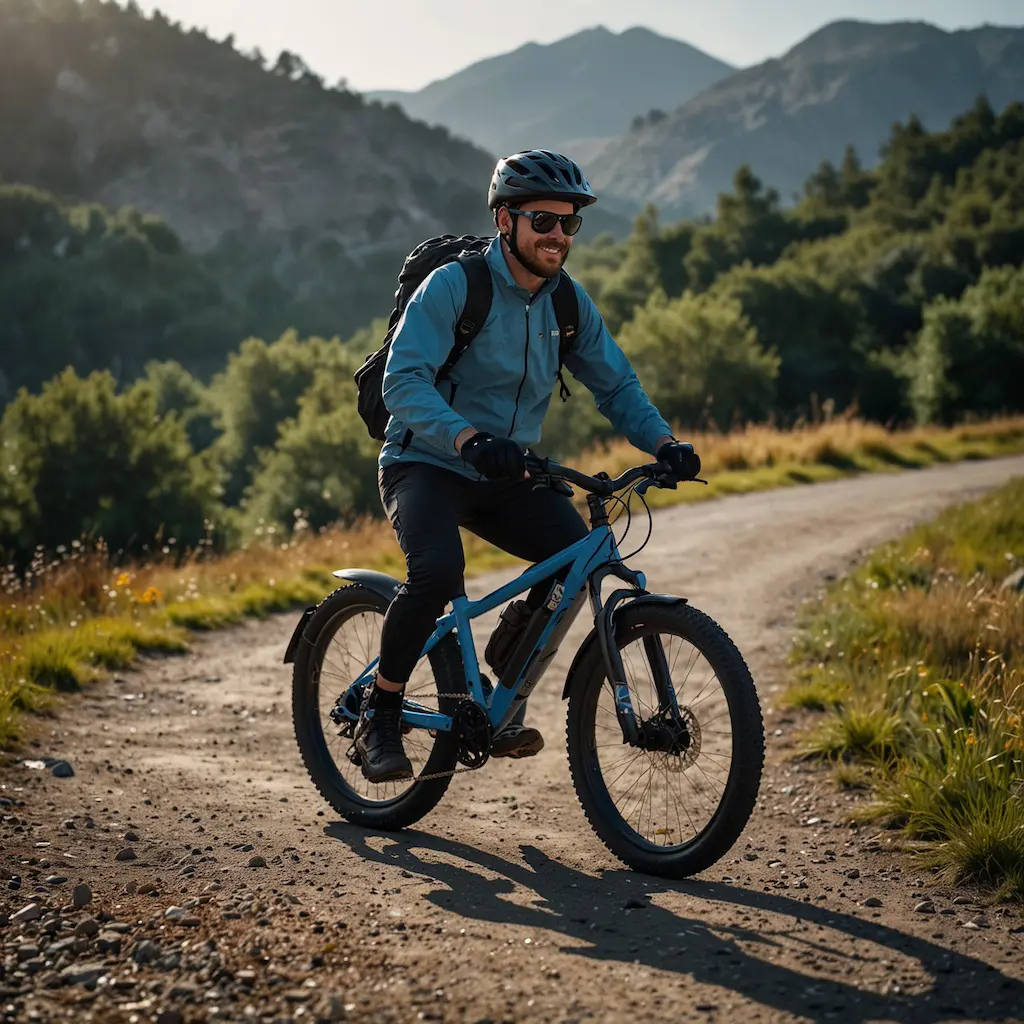 Beginners in an e-biking course, learning with concentration