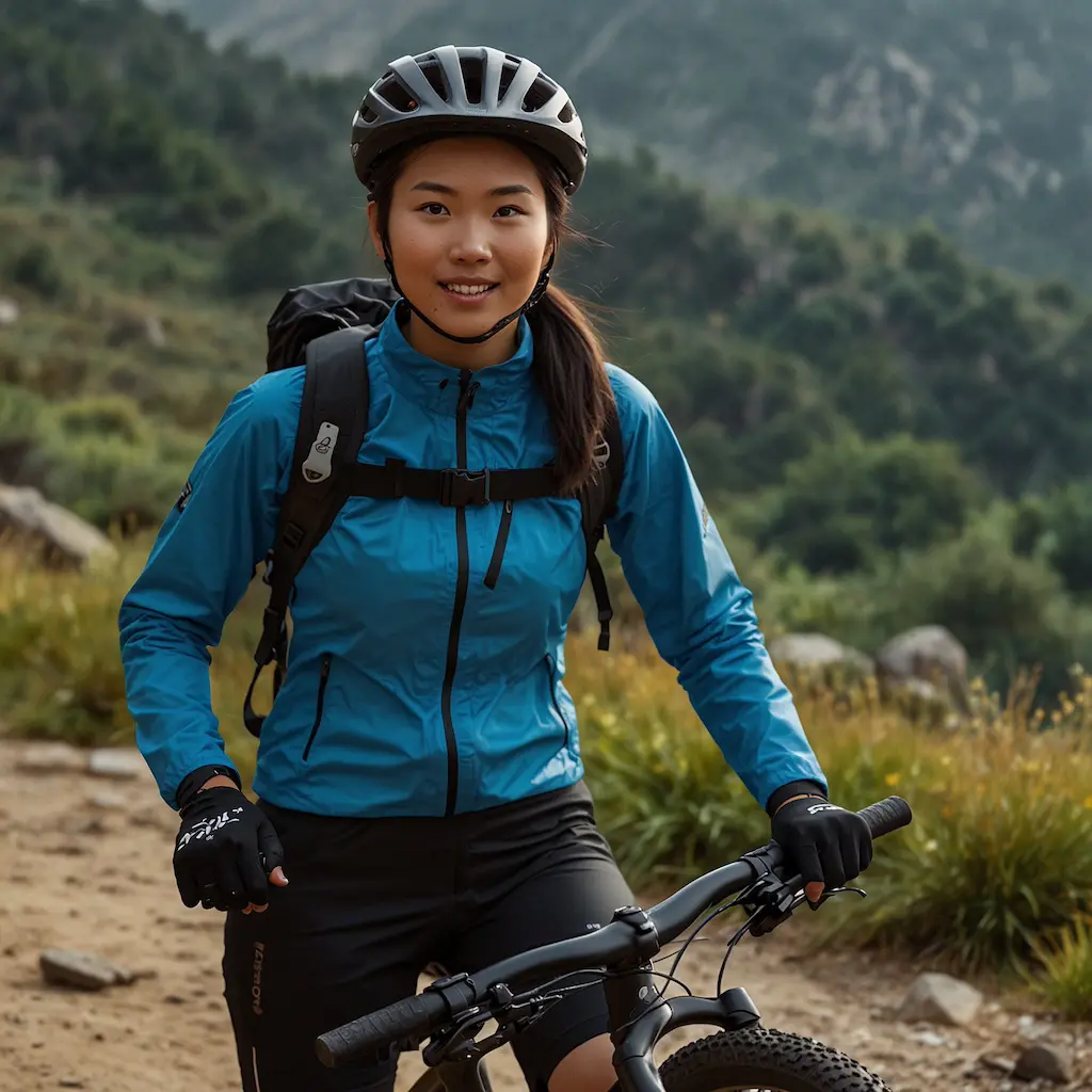 Private e-biking lesson with a guide, learning with concentration