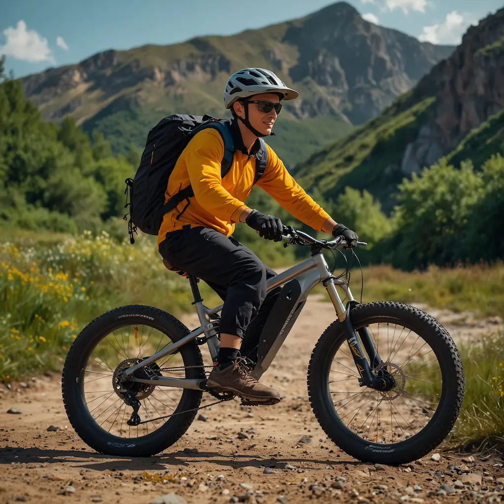 People freeride e-biking with focus and excitement