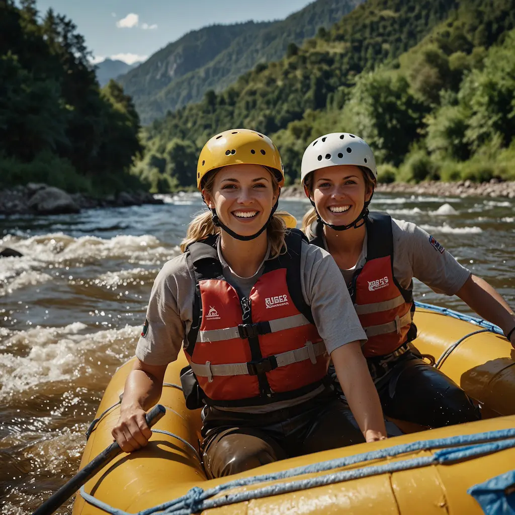Private rafting lesson with a guide, learning with concentration