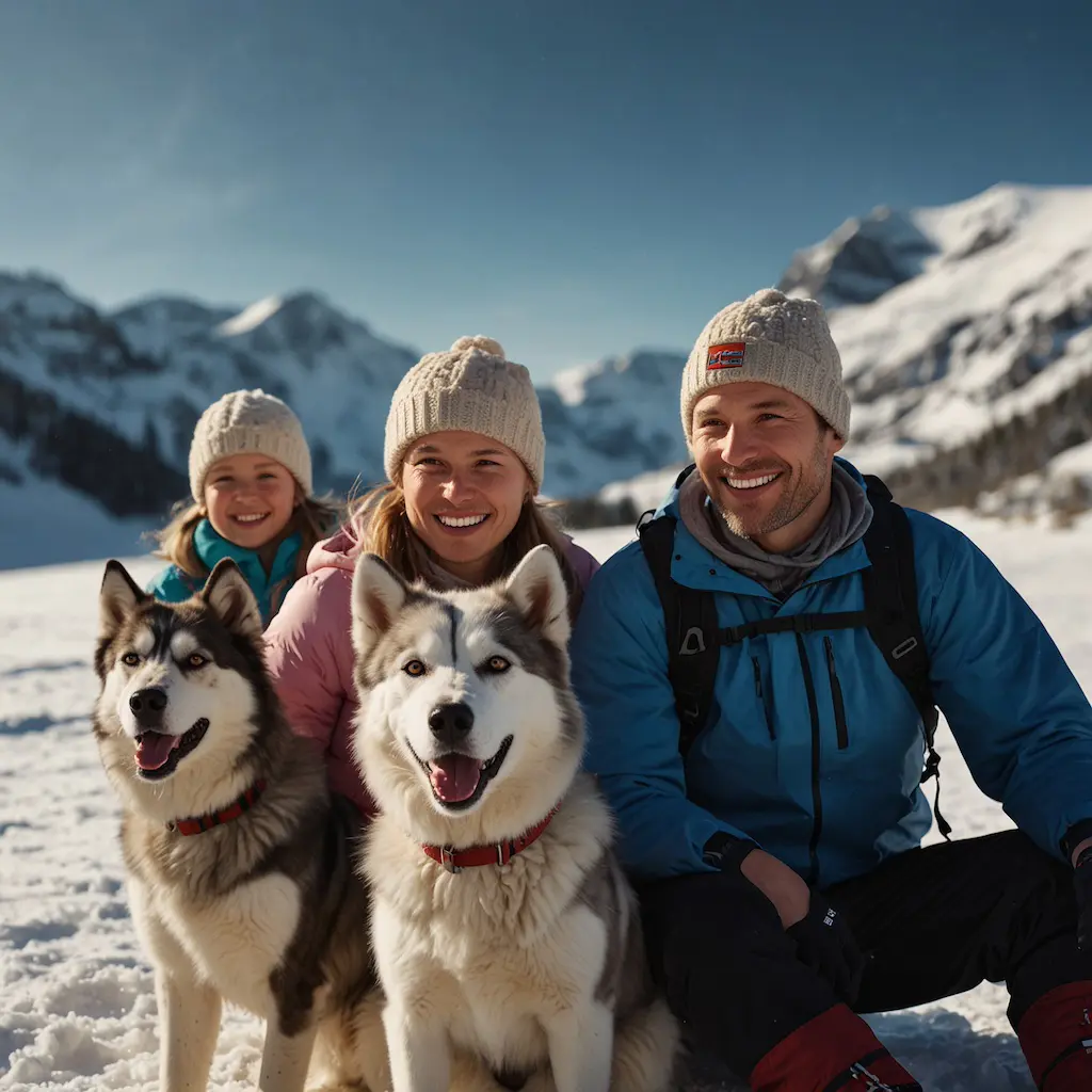 Family enjoying Husky sports with joy and excitement