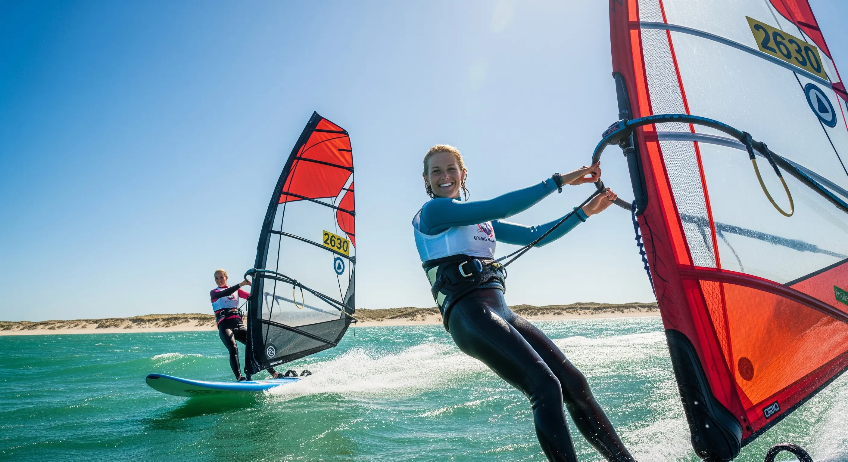 Windsurfing on the coast of Zingst