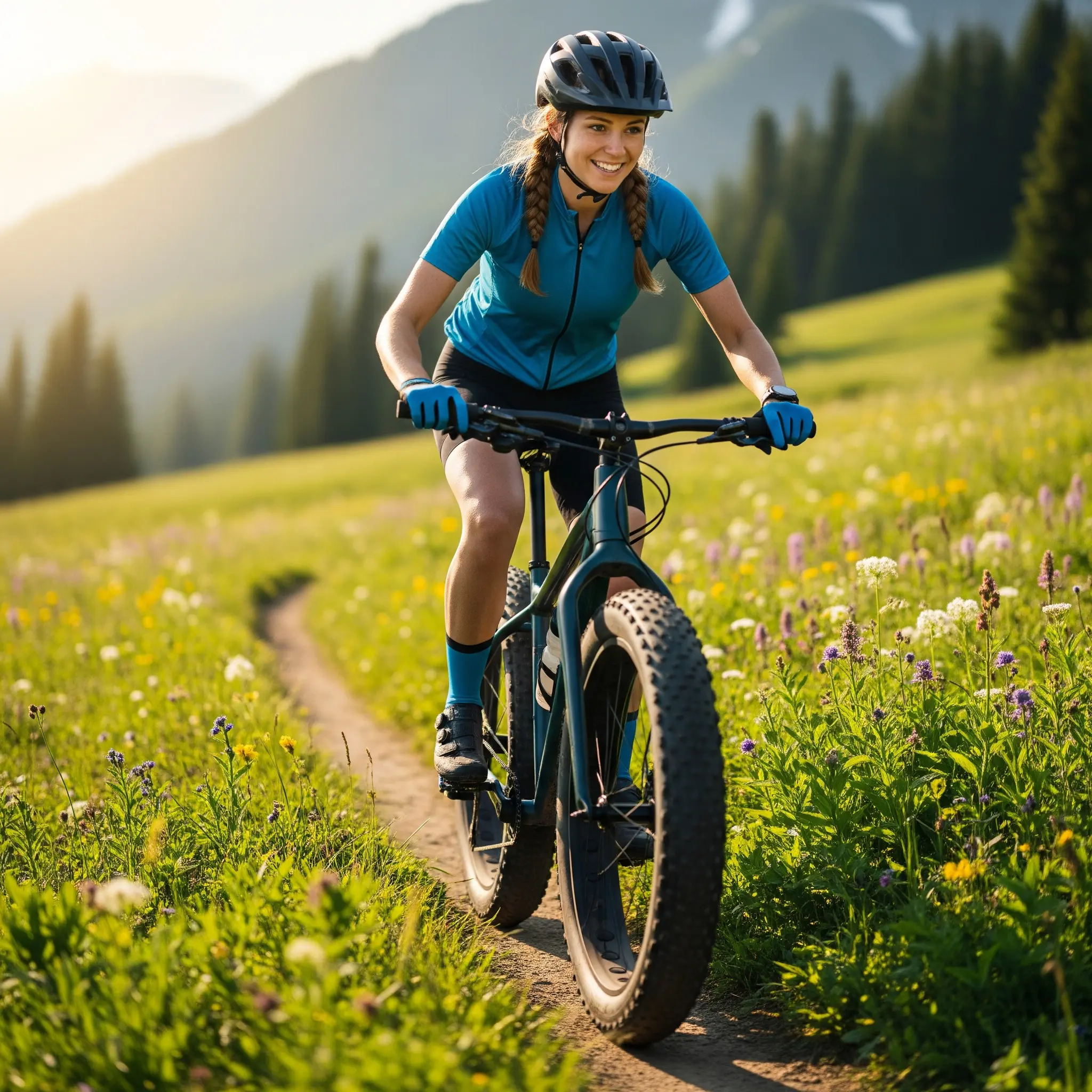 Solo-Fahrer genießt Fatbiking mit Freude und Konzentration