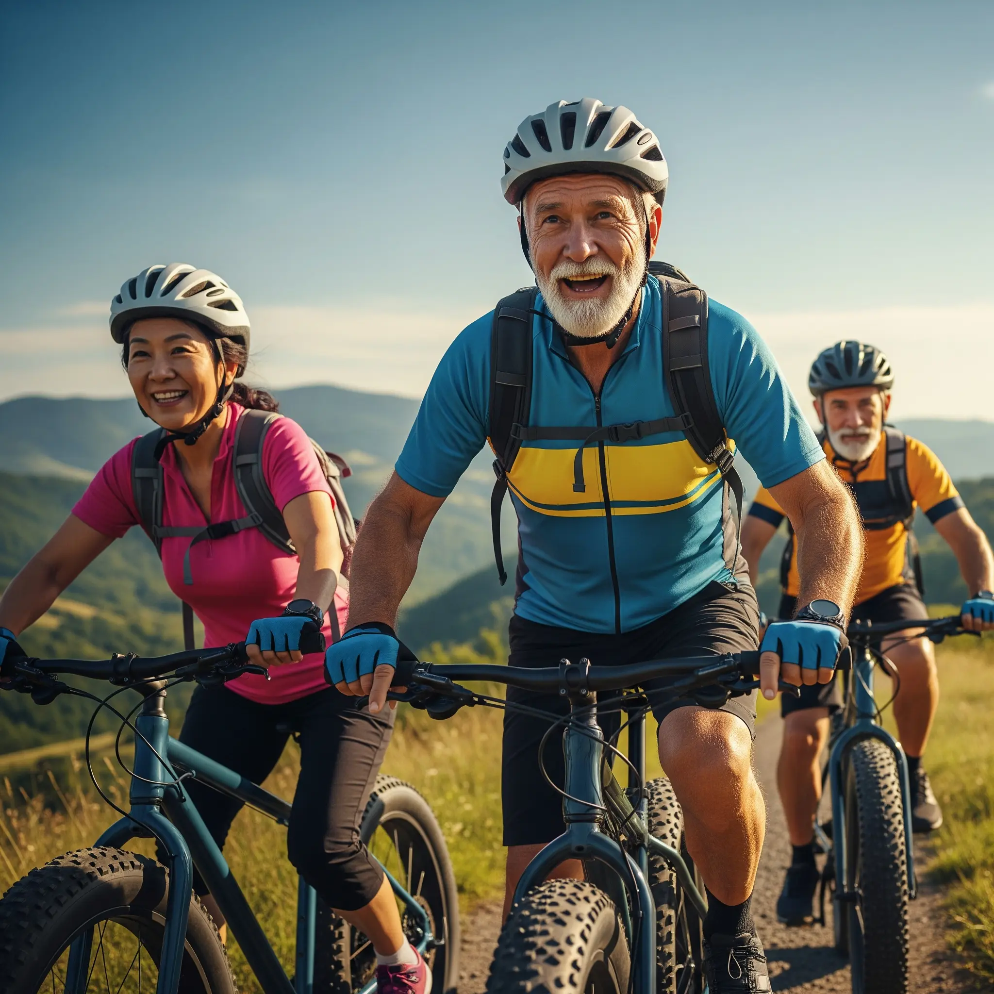 Senioren genießen das Fatbiking mit Freude und Konzentration
