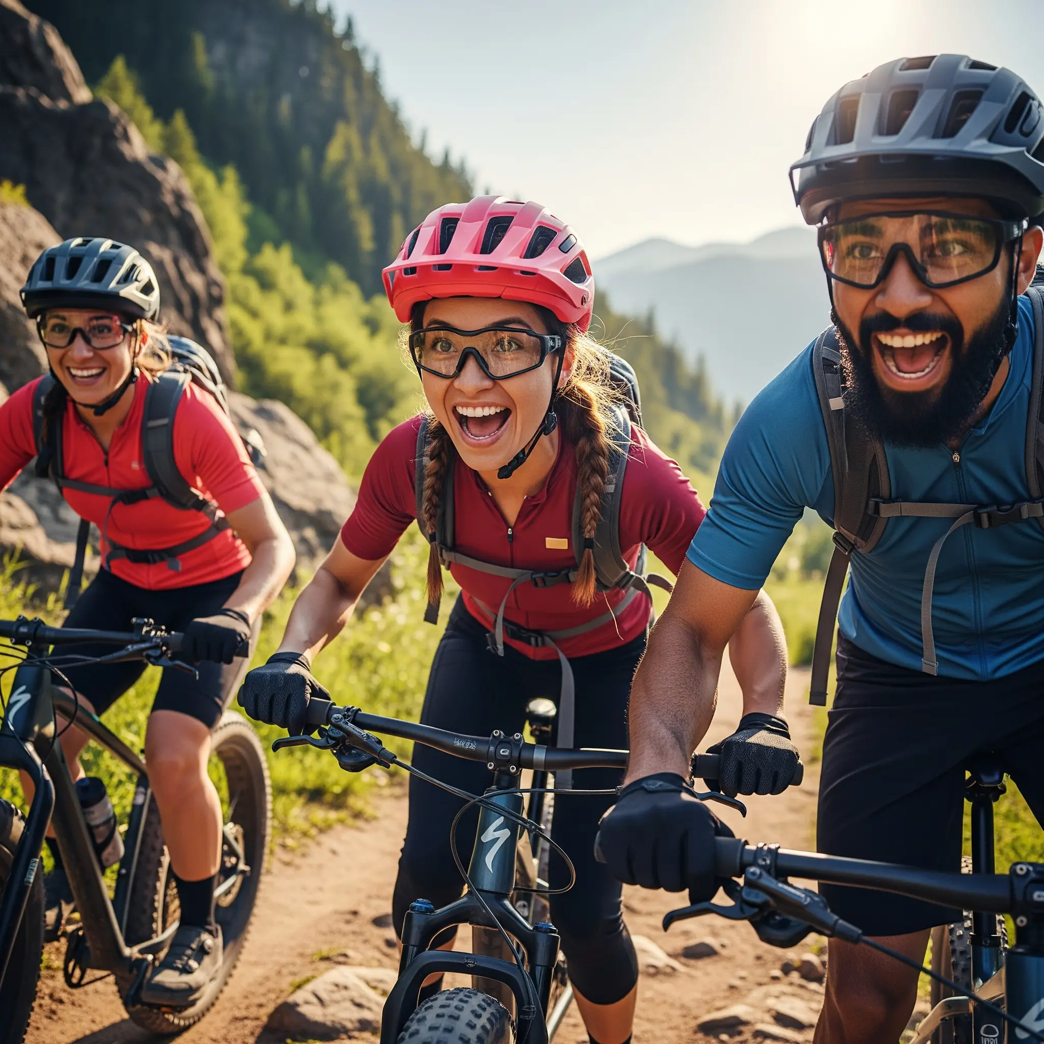 Menschen, die das Fatbiking im Gelände mit Nervenkitzel und Spannung genießen