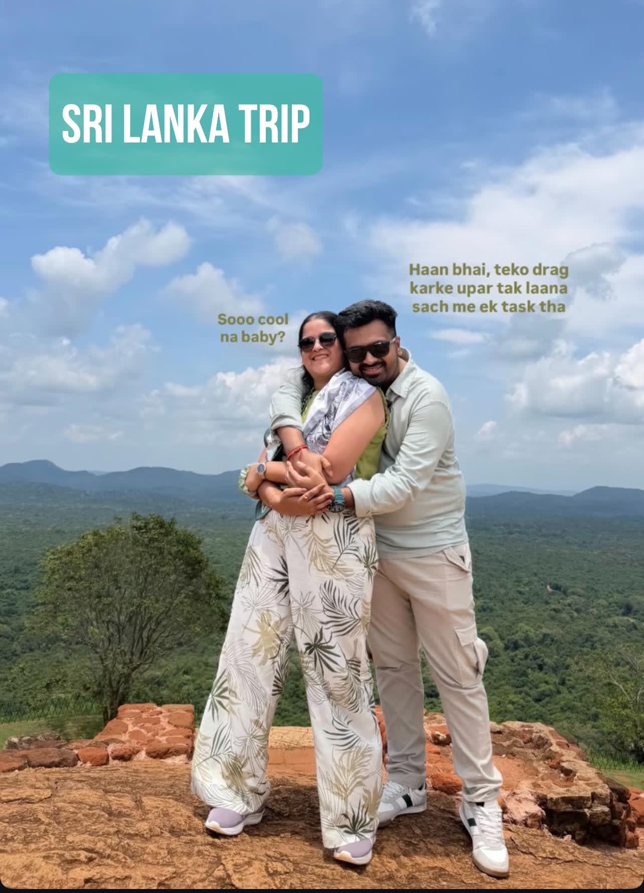 Couple on a hilltop during their Sri Lanka trip