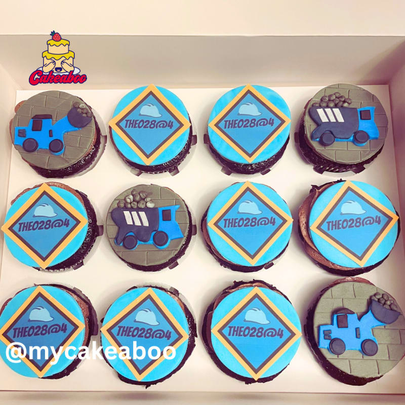 custom blue kids cupcakes - Custom cupcakes in Vancouver by Cakeaboo