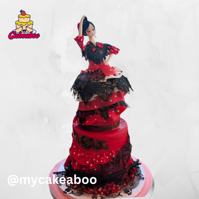 flamenco dancer cake - Custom pretty cake in Vancouver by Cakeaboo