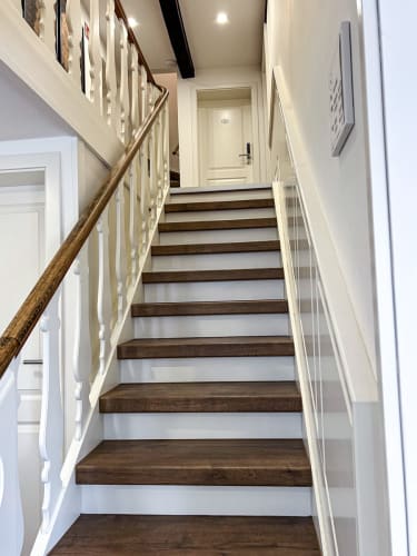 Stairs up to hotel's second level
