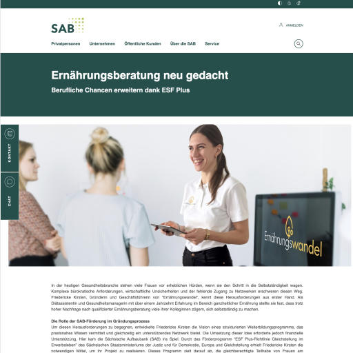 Ernährungsberatung neu gedacht - berufliche Chancen erweitern dank ESF Plus