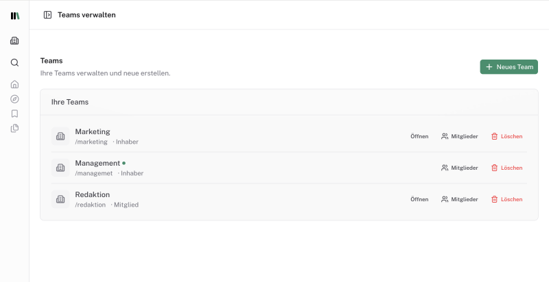 Teamverwaltung