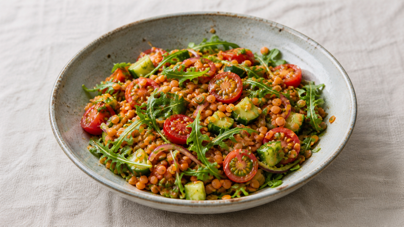 Mediterraner Linsensalat