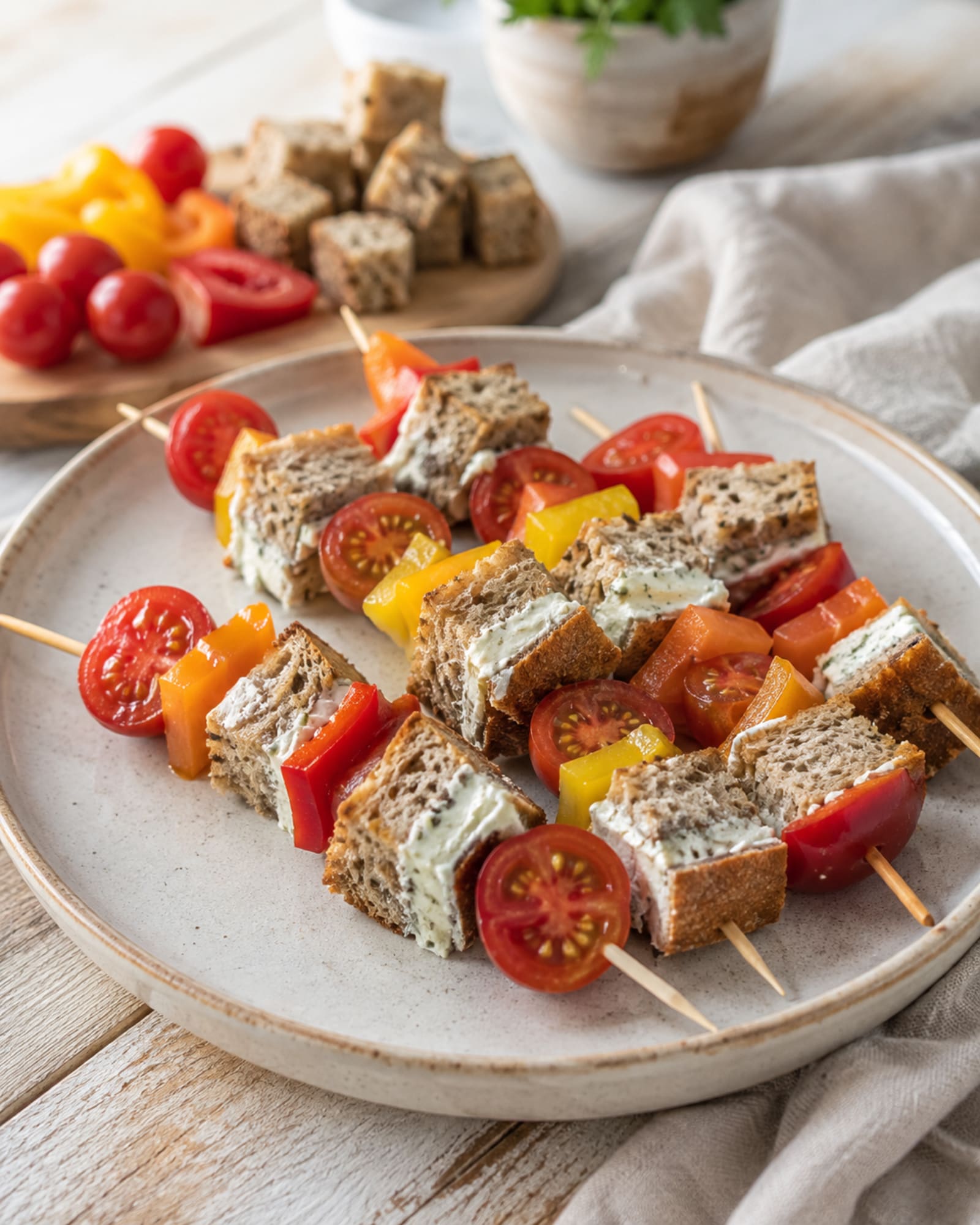 Bunte Vollkorn-Gemüse-Spieße