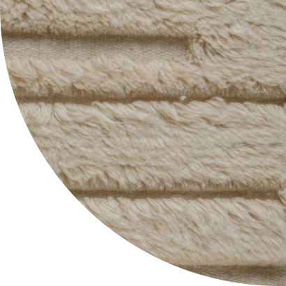 Close up shot of Amos rug in Sand