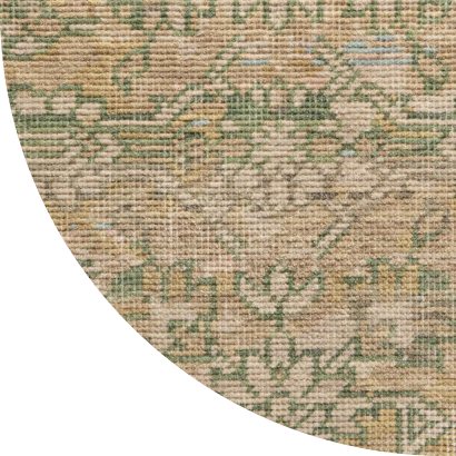 Close up shot of Dalia rug in Moss