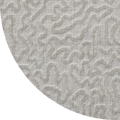 Close up shot of Waverly rug in Platinum