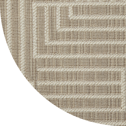 Close up shot of Evelyn rug in Linen