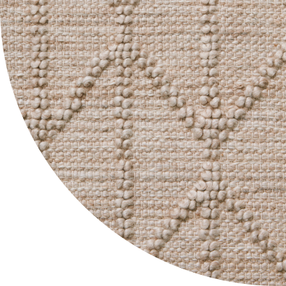 Close up shot of Odessa rug in Linen