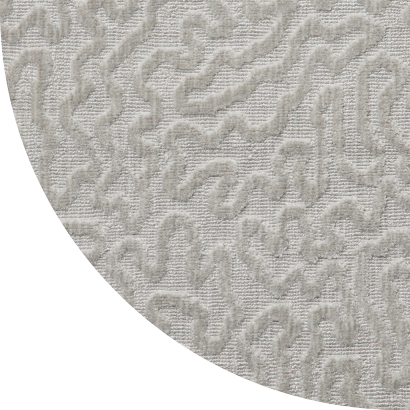 Close up shot of Waverly rug in Platinum