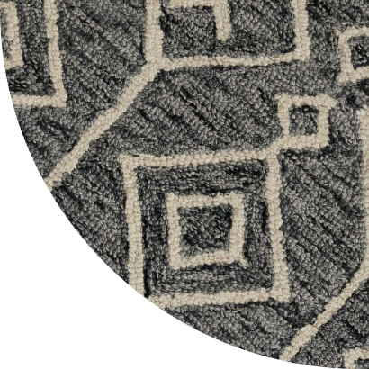 Closeup of Tarot Canty Nickel Wool Rug