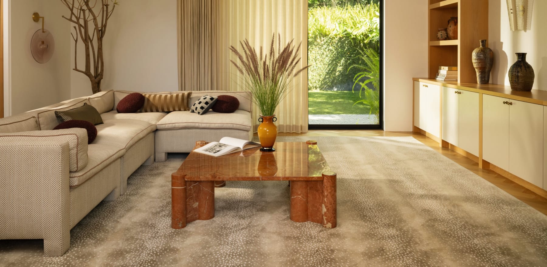 Luxury custom area rug displayed in elegant home interior