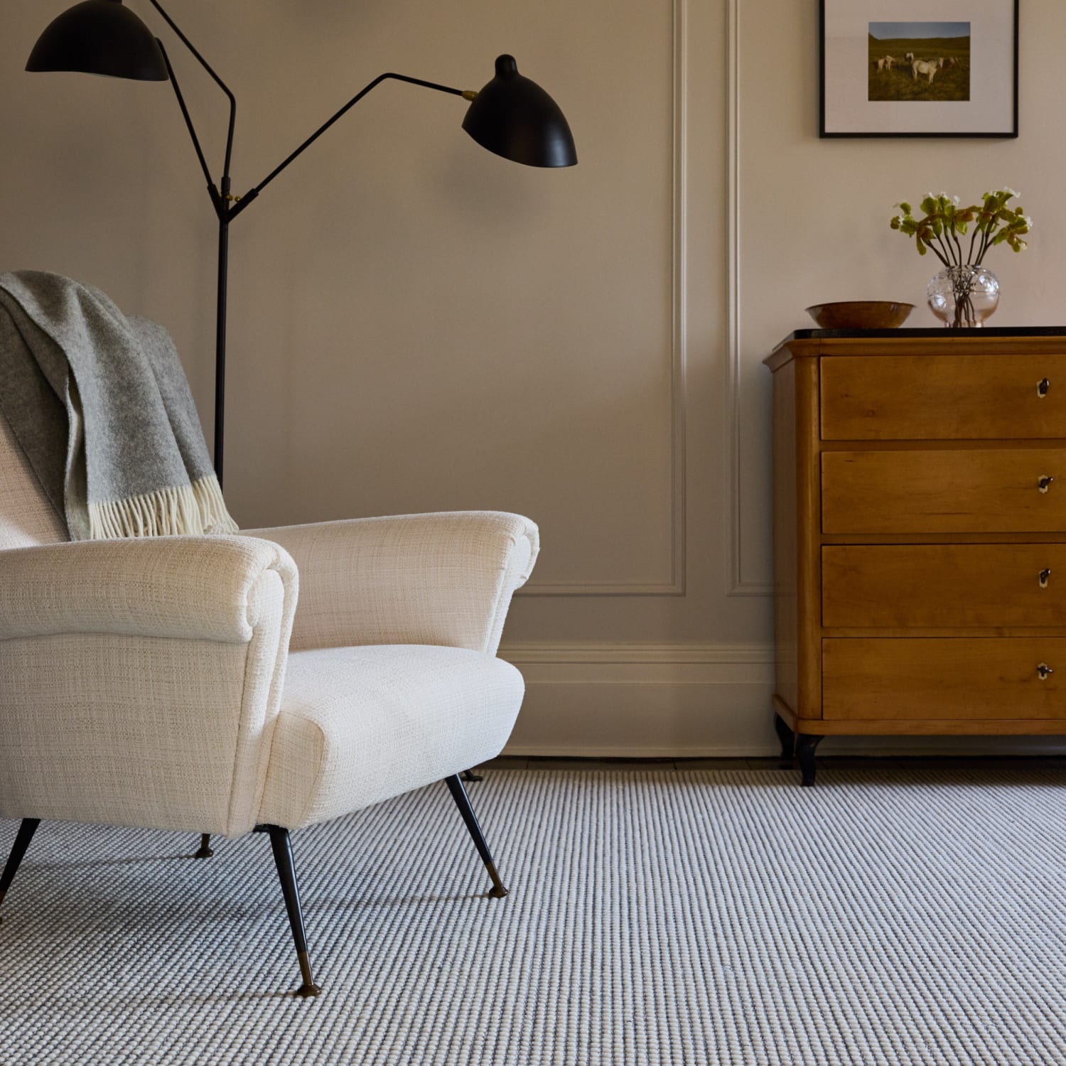Lissie: Wool Blend Flatweave Rug - Textured & Low Profile