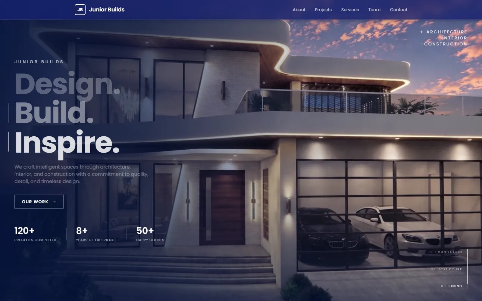 Junior Builds website — Design.