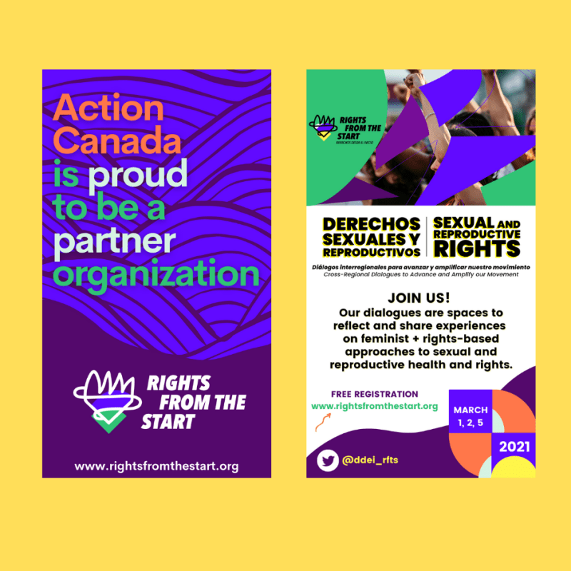 Instagram post that reads: Advancing sexual and reproductive health and rights in Bolivia, Peru, Ecuador, and Canada.