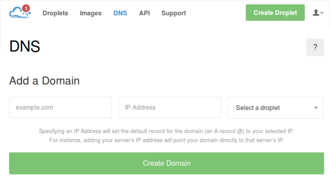 Apuntar dominio en DigitalOcean