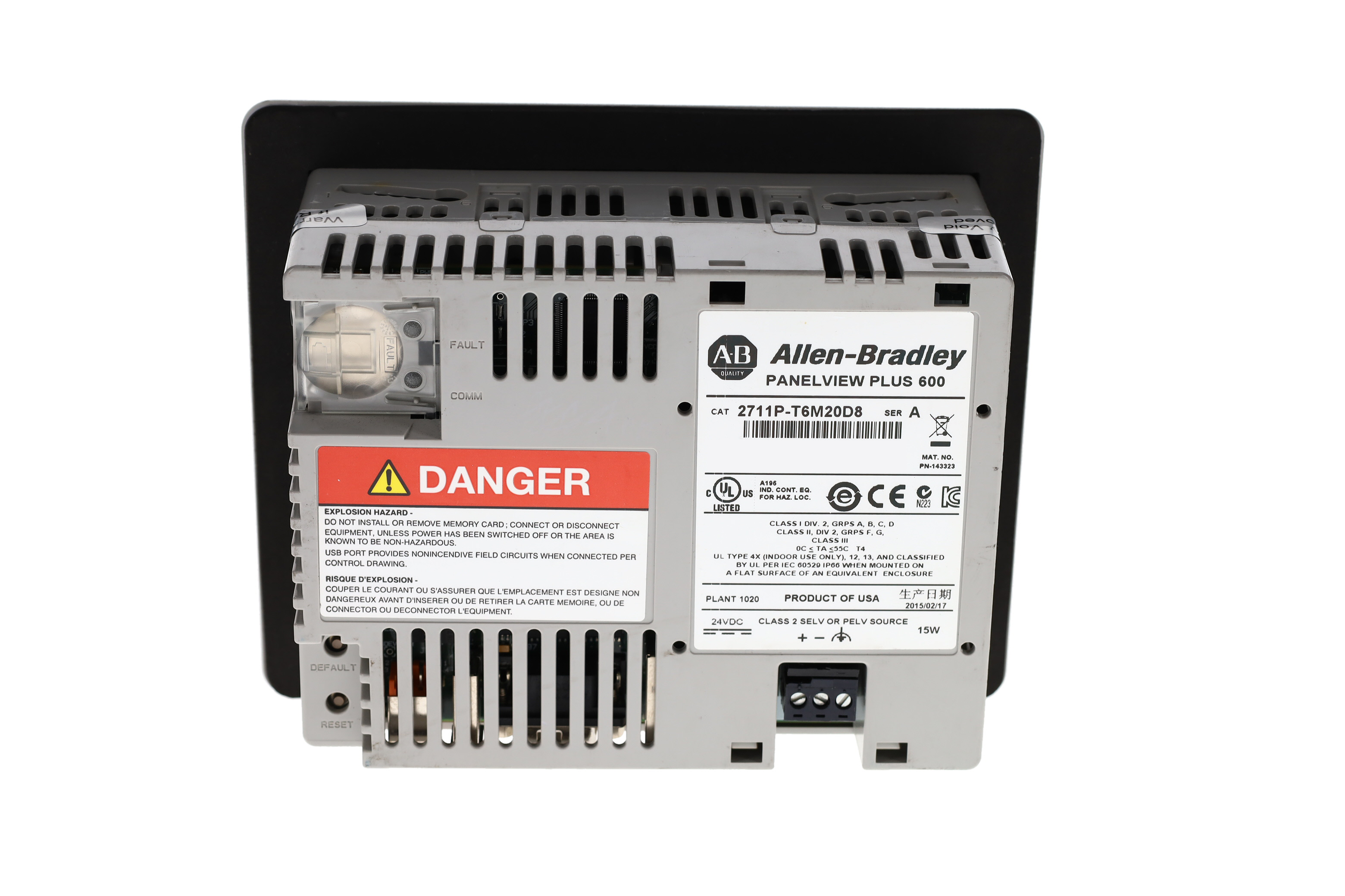 2711P-T6M20D8 Operator Interface by ALLEN BRADLEY
