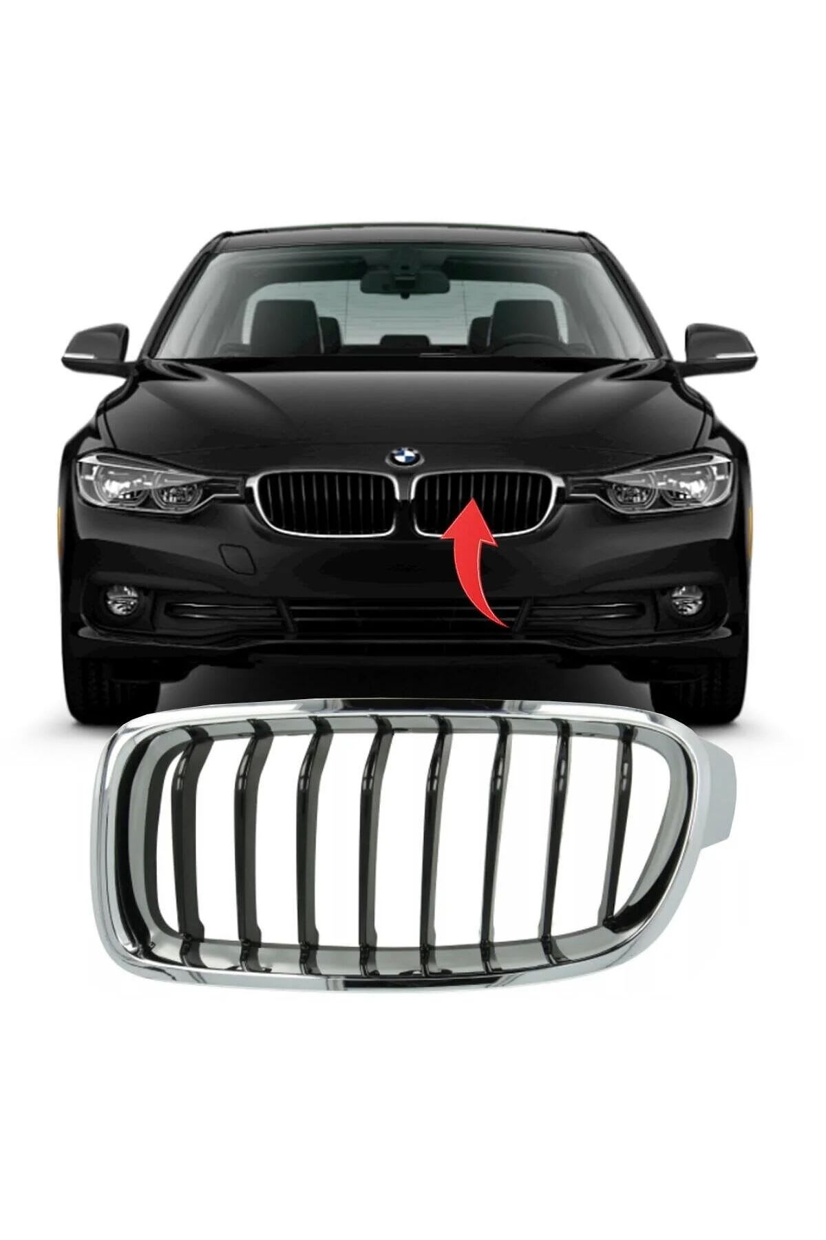 BMW 3 Series F30 Left Grille Chrome Inside Black