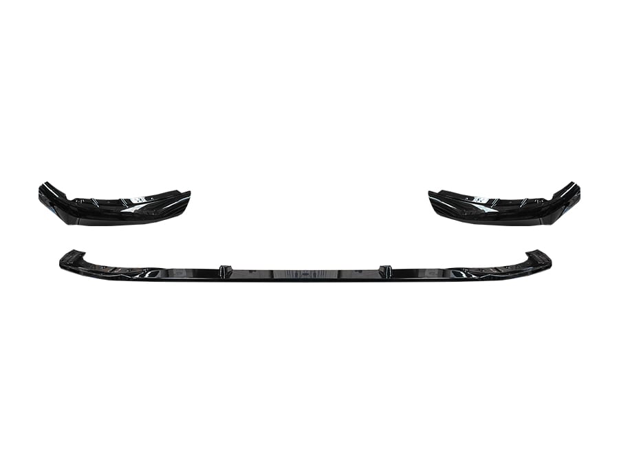 BMW 5 Series G30 2016-2018 Bumper Spoiler Front; Piano-Black (OEM Plastic) -///M-Performance- 2017-20