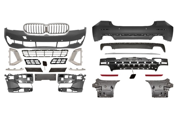 BMW 5 Series G30 2016-2018 Body Kit PDCli Front Rear, <O-O> Exhaust Outlet -Luxury- 2020-23