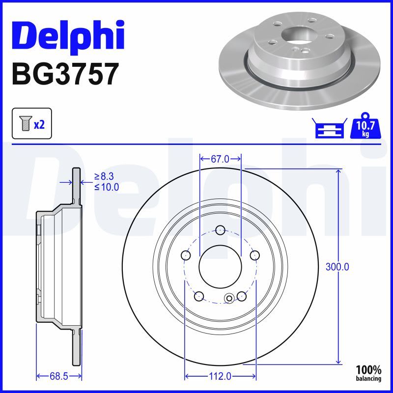 Mercedes W212 Brake Disc Rear Solid 300mm