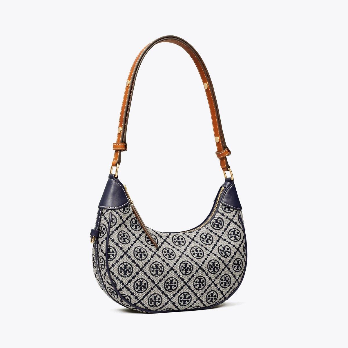 Tory Burch T Monogram Crescent Bag (Tory Navy) - image 1