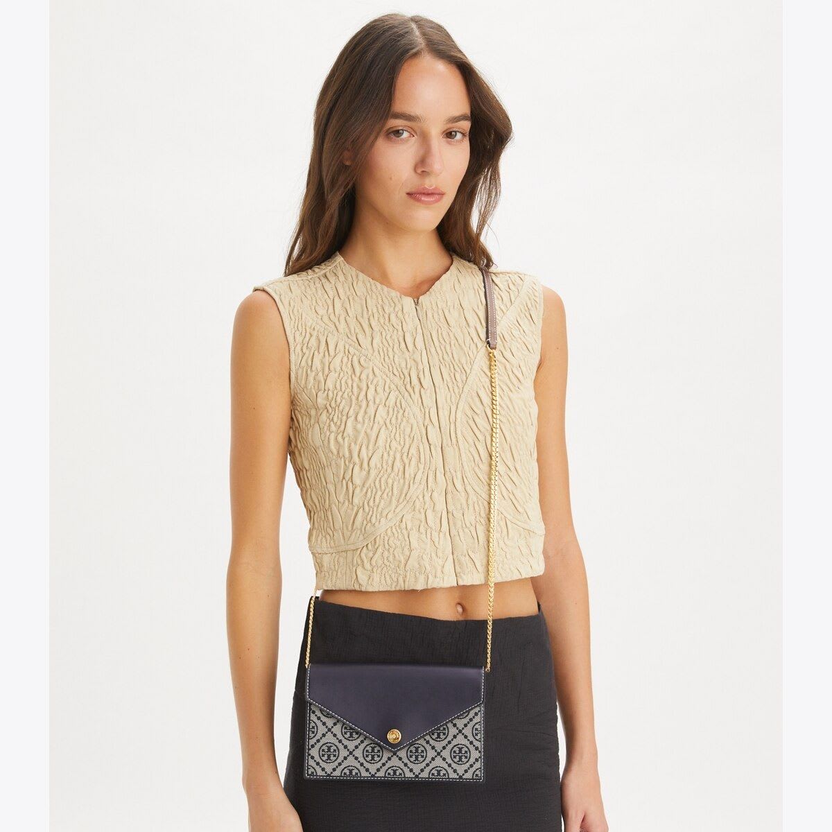 Tory Burch T Monogram Envelope Crossbody (Tory Navy) - image 2