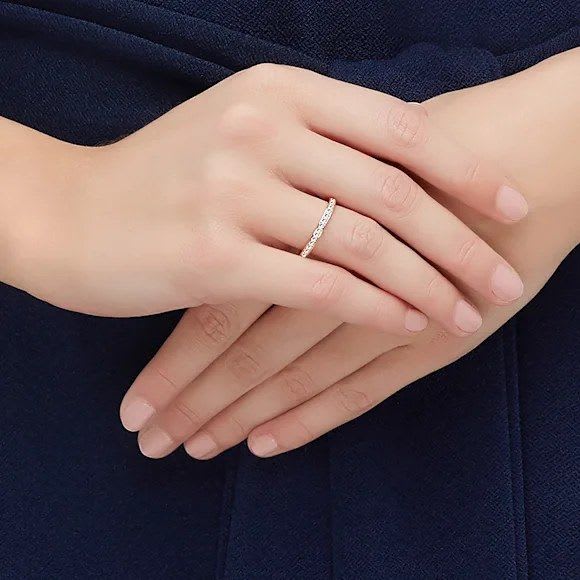 Swarovski Matrix Ring (White, 18K Rose Gold Finish) - image 1