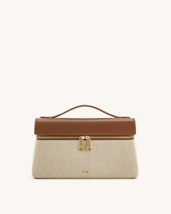 JW PEI Thea Top Handle Bag - Brown Canvas - image 1