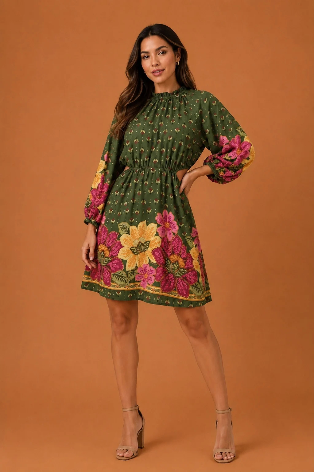 Vestido curto jardim