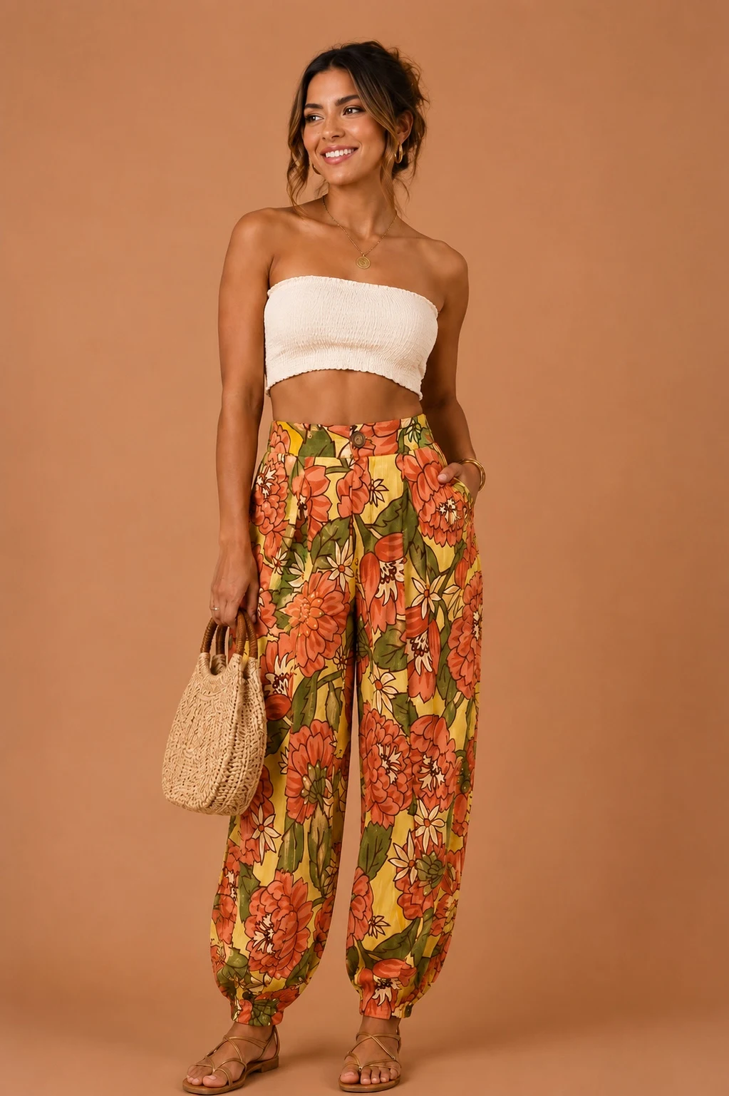 Calça floral lindeza