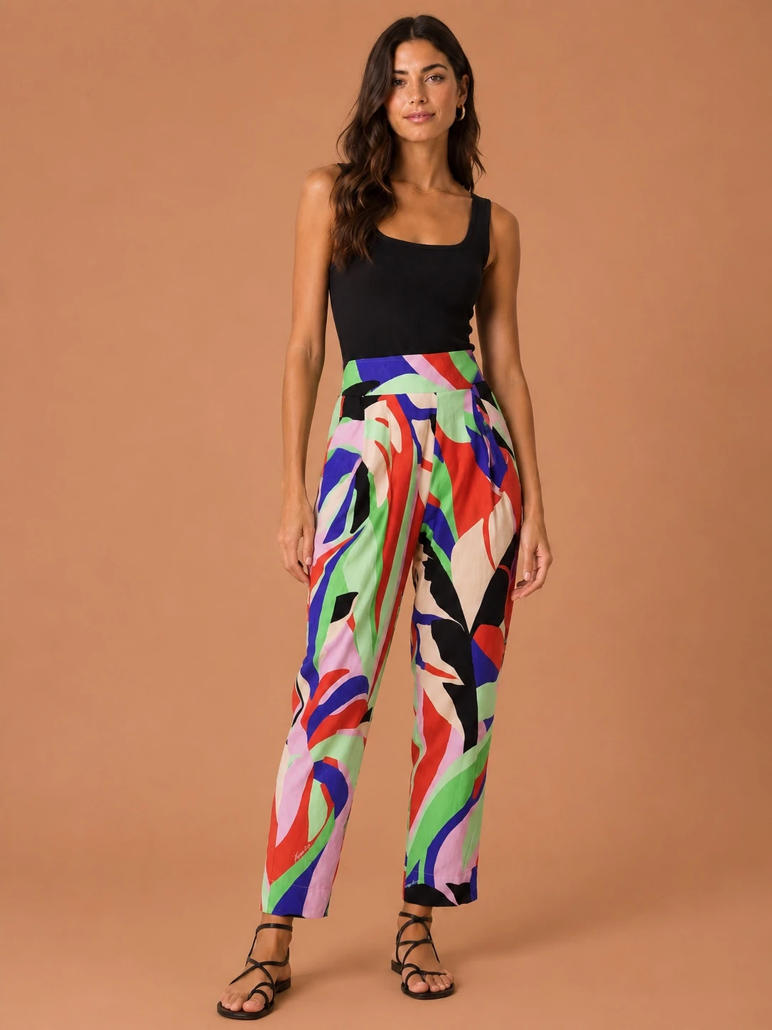 Calça folhagem cropped