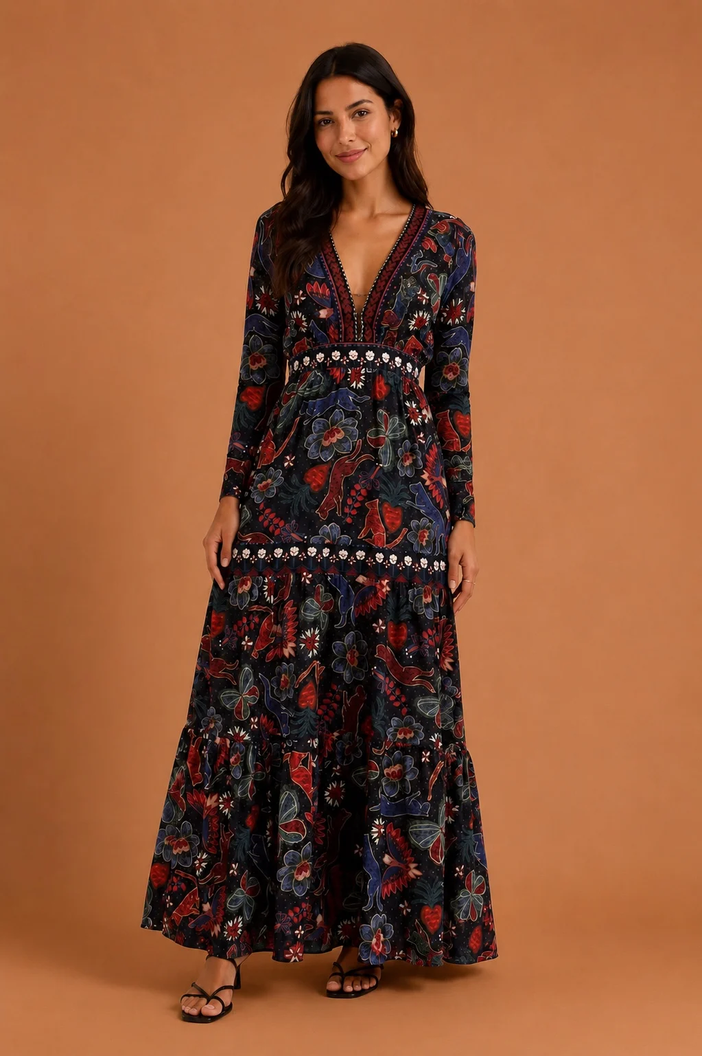 Vestido Onça manga