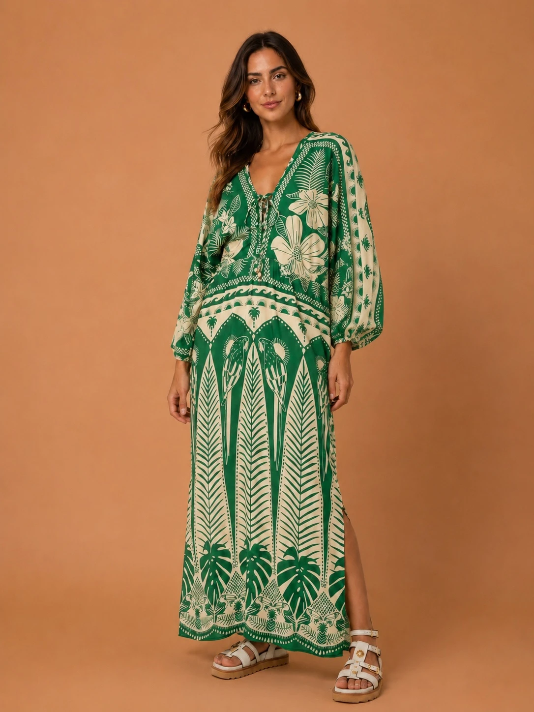 Vestido longo noite das araras