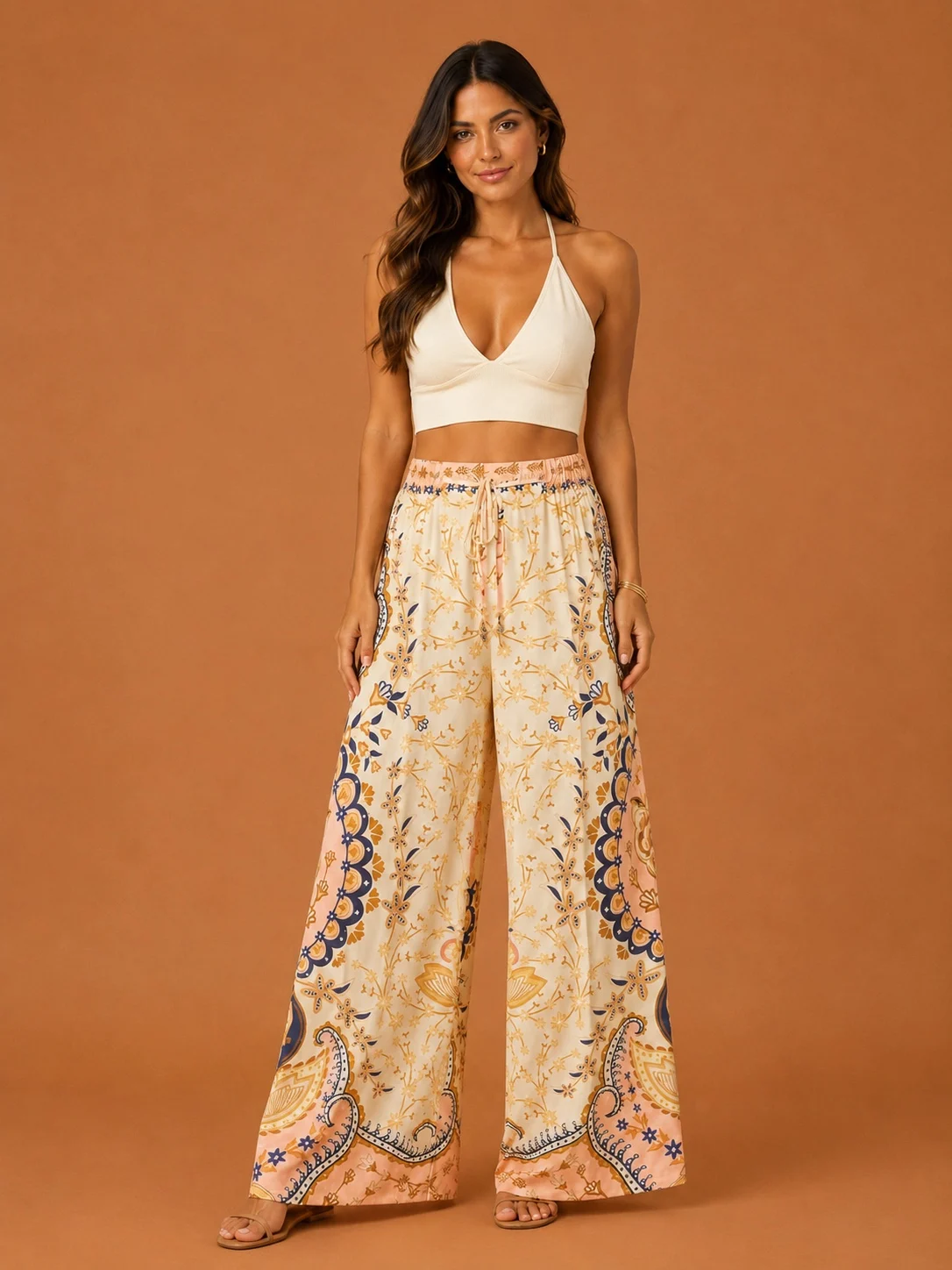 Calça pantalona beleza boho