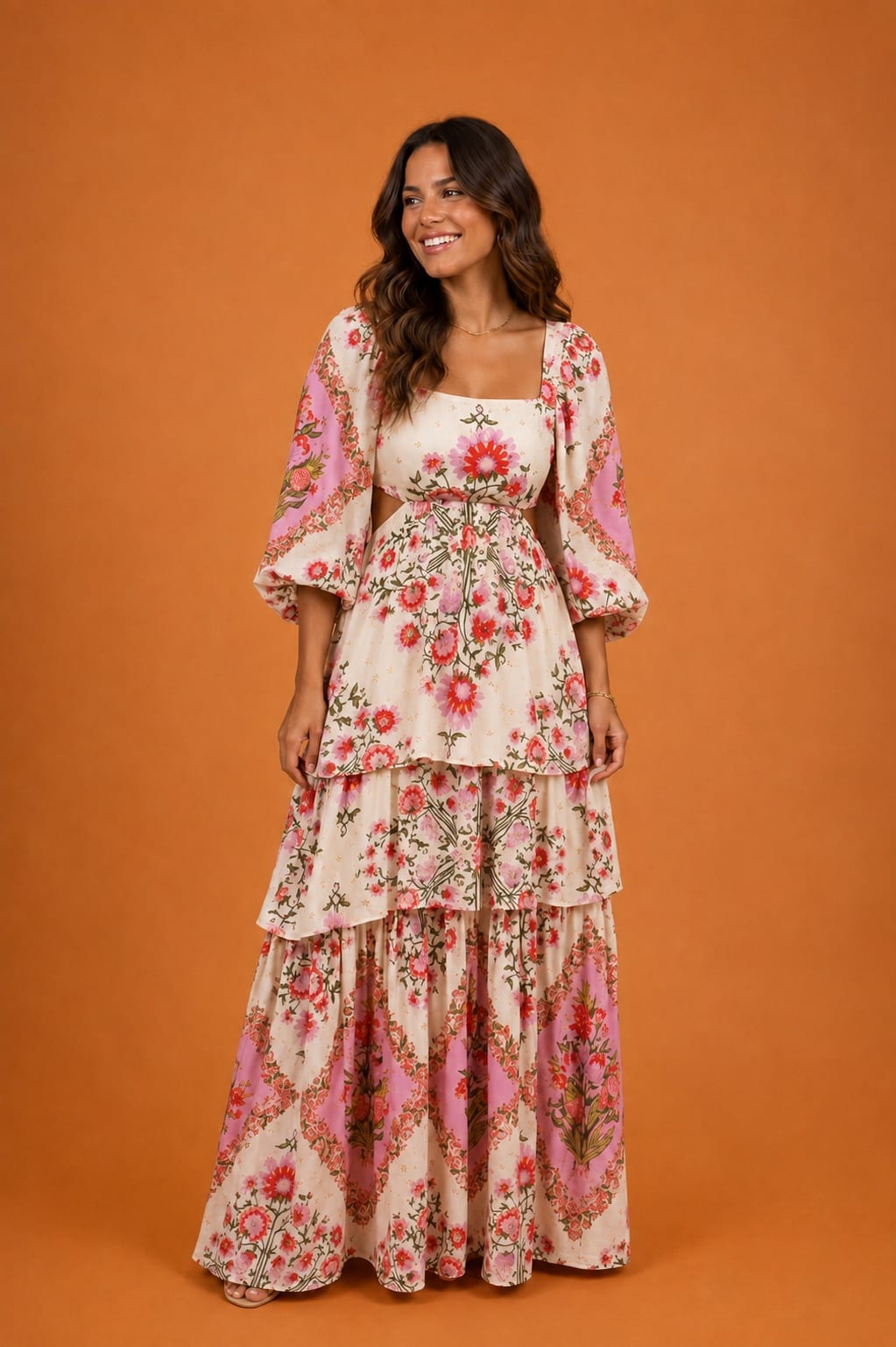 Vestido longo beleza romântica