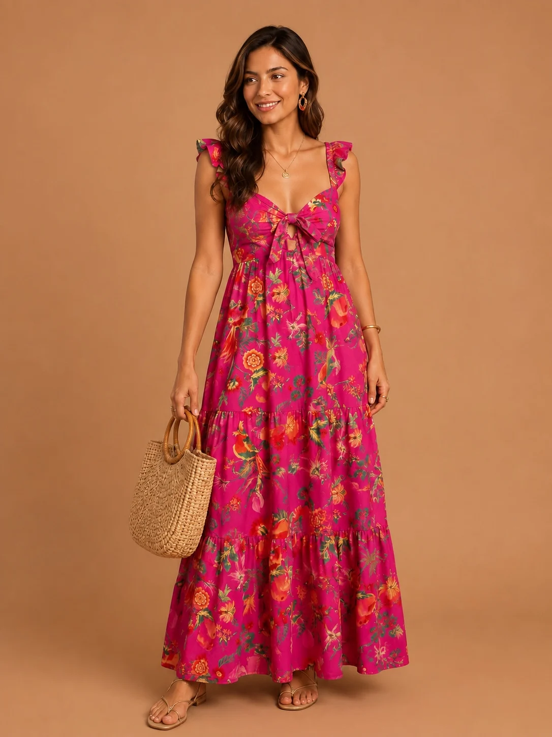 Vestido cropped jardim de frutas